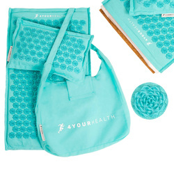 4YH Mata do akupresury z kolcami + poduszka EKO turkusowa 72cm x 42cm