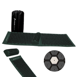 Duża mata do akupresury z poduszką zielono-czarna