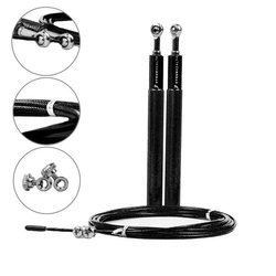 Skakanka bokserska metalowa łożyskowa 3m crossfit czarna