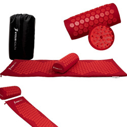 Duża mata do akupresury z poduszką czerwona 125cm x 40cm