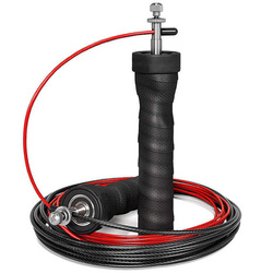 Skakanka kręcona metalowa łożyskowa regulowana czarna