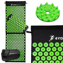 Mata do akupresury z poduszką czarno - zielona 120cm x 40cm