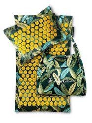 4YH Mata do akupresury z kolcami + poduszka EKO motyw liści 72cm x 42cm