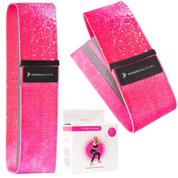 Guma HIP BAND materiałowa 27 kg róż galaxy