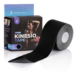 KINESIOTAPING TAPE Plastry kinesio tejp 5M taśma czarna