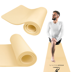 Mata do ćwiczeń jogi i fitness 1cm beżowa