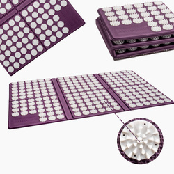 Mata do akupresury z kolcami rozkładana piankowa fioletowa 67cm x 41cm