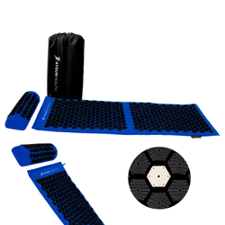 Duża mata do akupresury z poduszką niebiesko-czarna